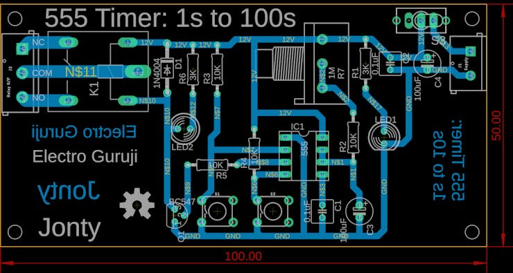 DIY 555 Adjustable Timer Circuit Diagram