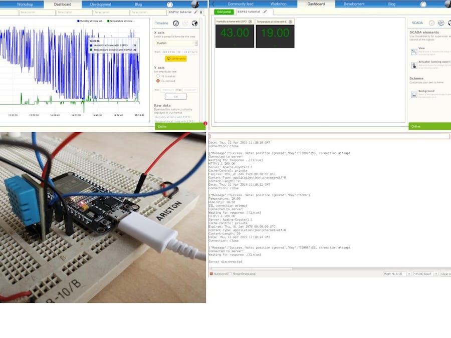 Monitoring temperature and humidity with ESP32