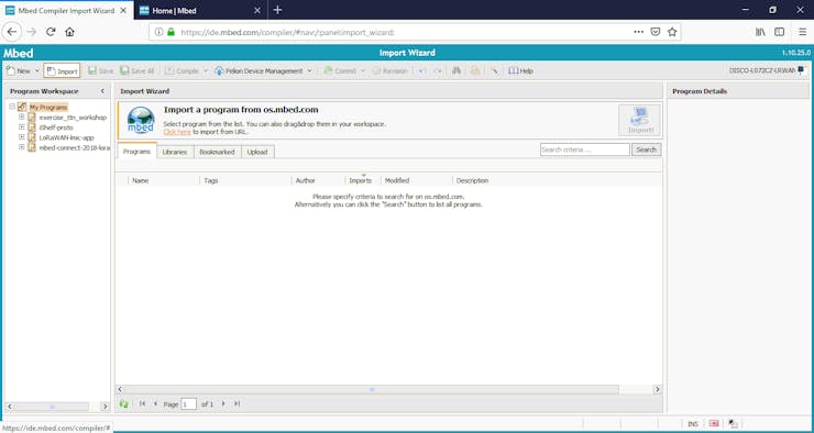 Importing github code into Mbed IDE.