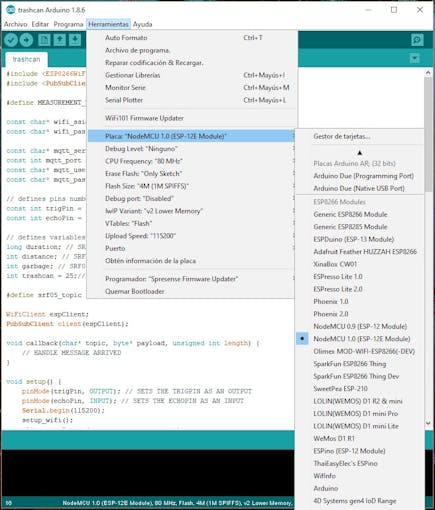 Verifying the installation of NodeMCU