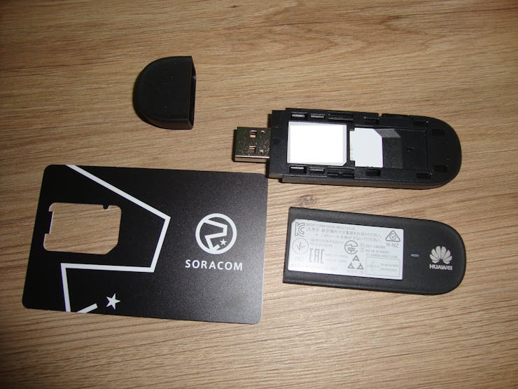 SORACOM SIM Card and HUAWEI USB Modem
