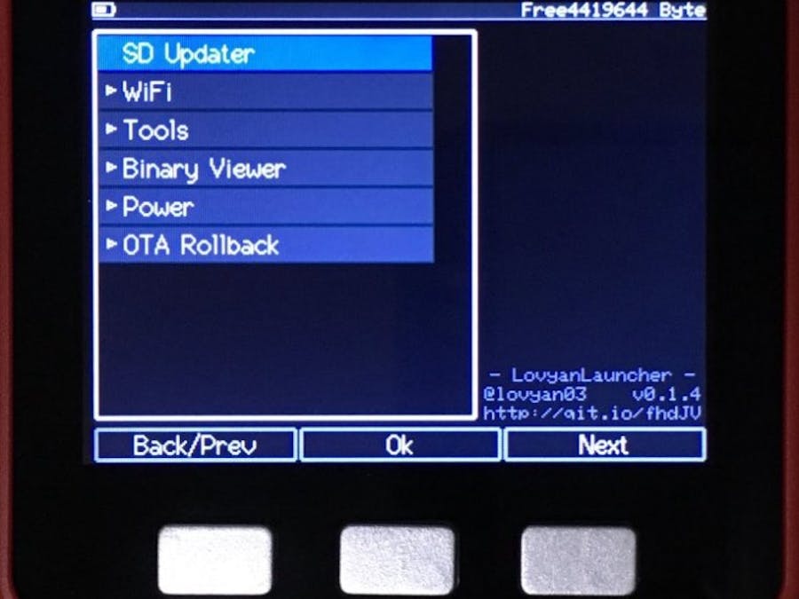 M5Stack Menu System: Lovyan Launcher