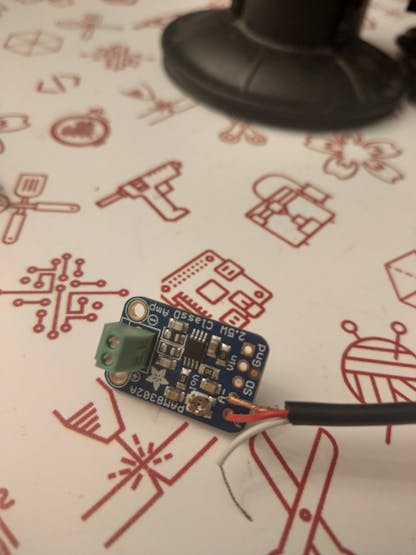 The amp comes with a little terminal block so that you don't have to solder the speaker to the board