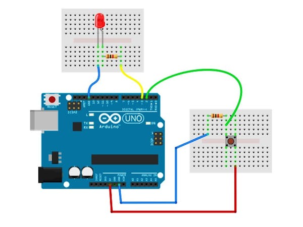 Working With An Led And A Push Button Arduino Project Hub