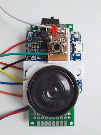 Peripherals, power supply and button-led mounted together for pendant