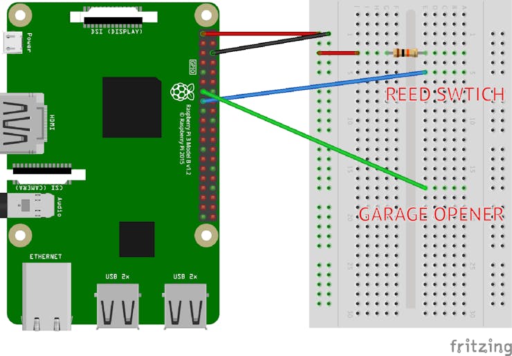 Basic wiring setup for the garage client