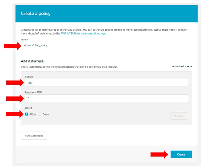 Create a policy