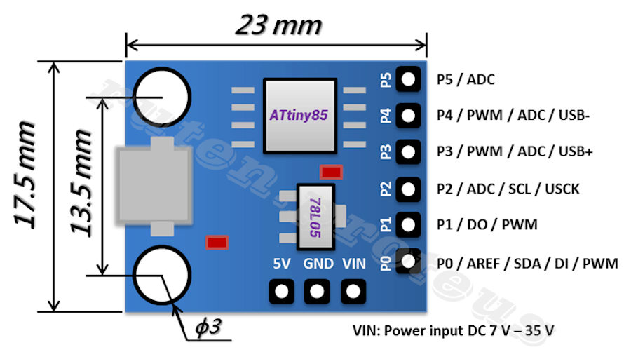 Use an ATtiny85 with Arduino IDE -