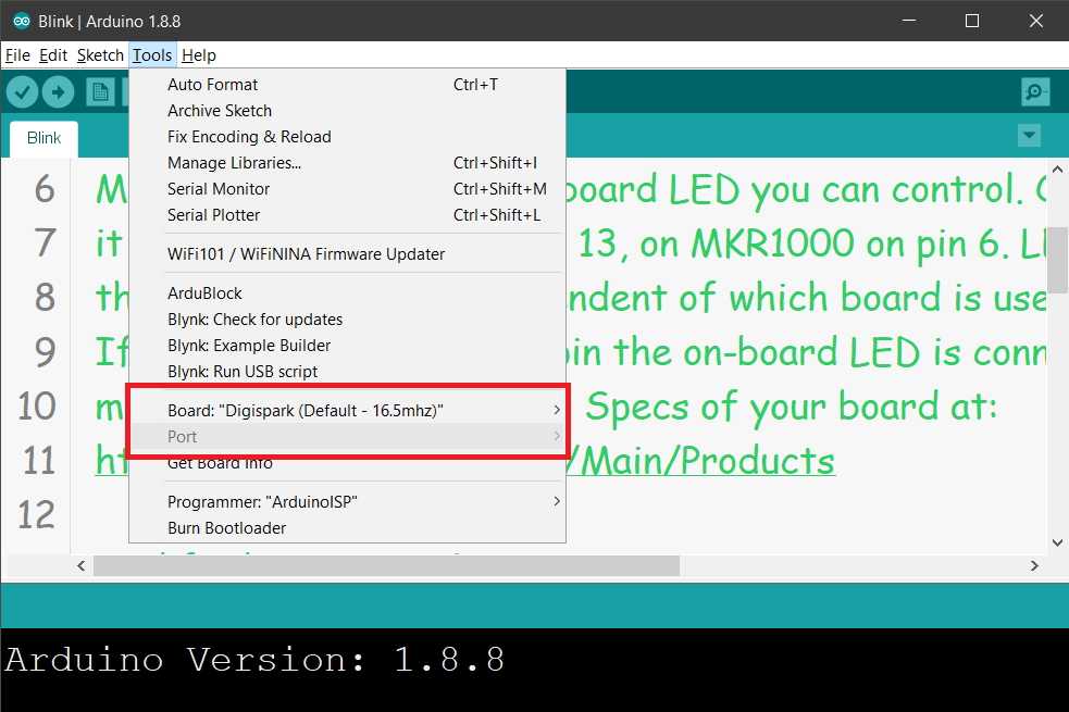 arduino 1.8.5 files for attiny