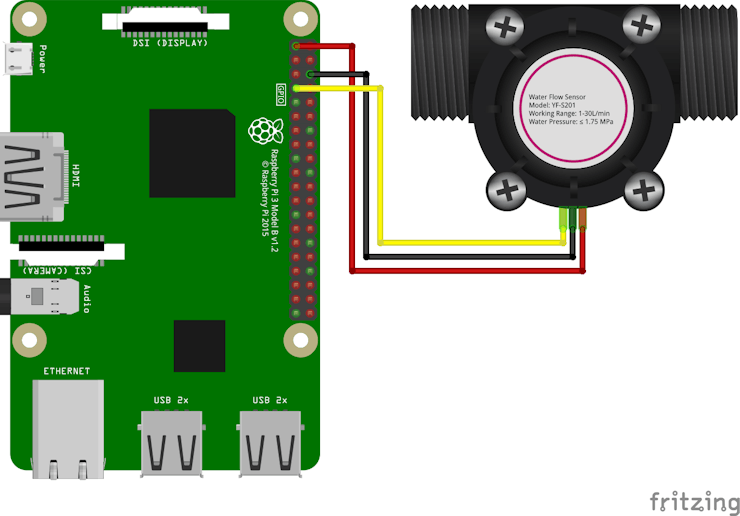 Schematic of circuit setup showing pin connections