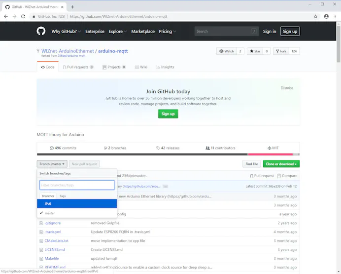 Arduino MQTT IPv6, Download