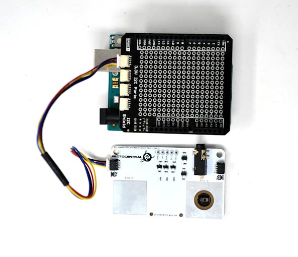 Using the QWIIC shield to connector the breakout board to an Arduino Uno
