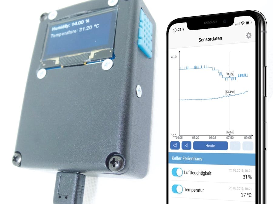 Ambient Temperature and Humidity Sensor with App