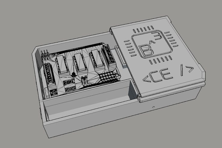 A CAD mock-up of the B^3 CE Mini