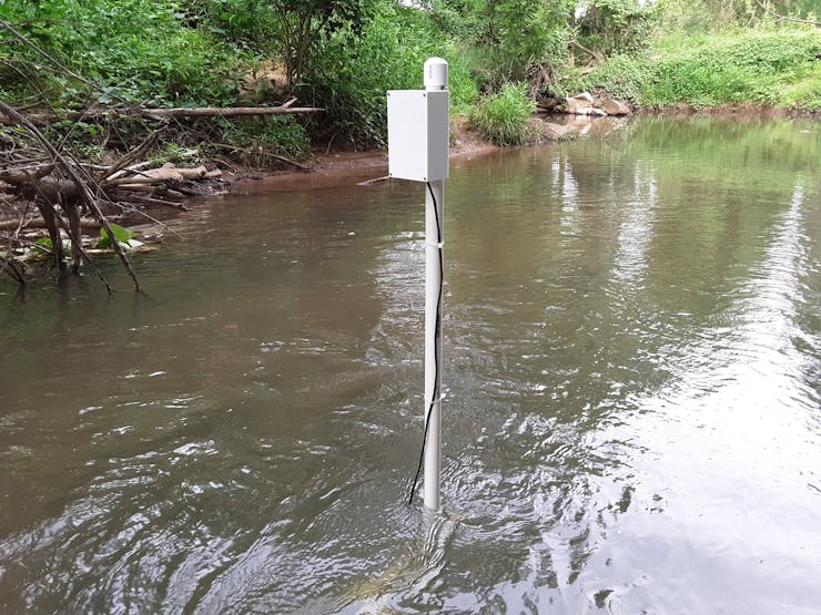 IoT flow meter deployed to a local river