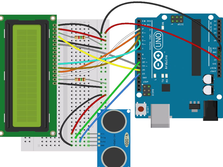 Distance Measurement Using Ultrasonic Sensor Circuit Diagram