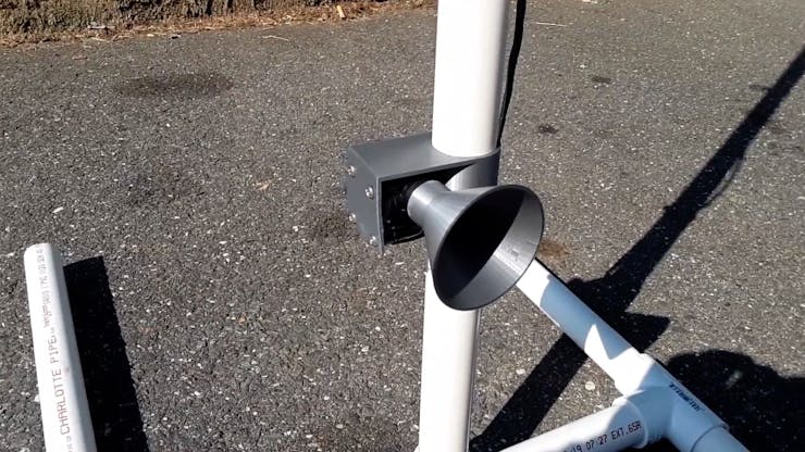 Flow meter sensor connected to structure