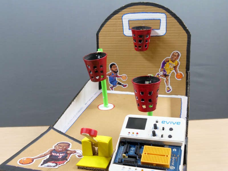 Smart Basketball Arcade Game with Score Counting Hoops