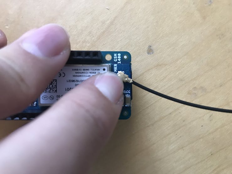 Attach the antenna to the MKR GSM