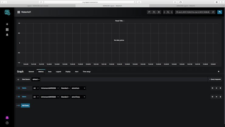 Set the metrics as above, clicking on Add query to add another field