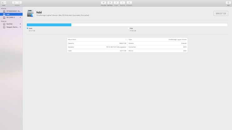 Locate the SD card in the menu on the left of the screen