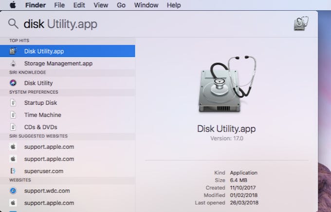 On Mac, open Disk Utility