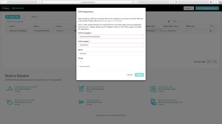 Paste the values in the fields and give your device a name, click on Register