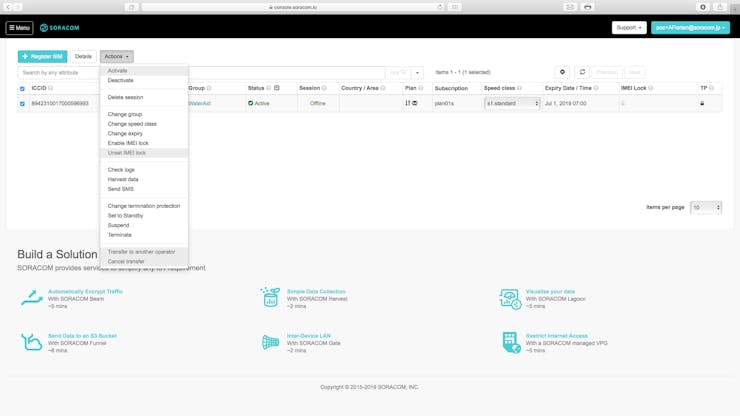 Click on the Actions button on the screen