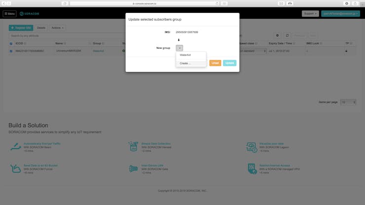 In the next window, select the button and click on Create