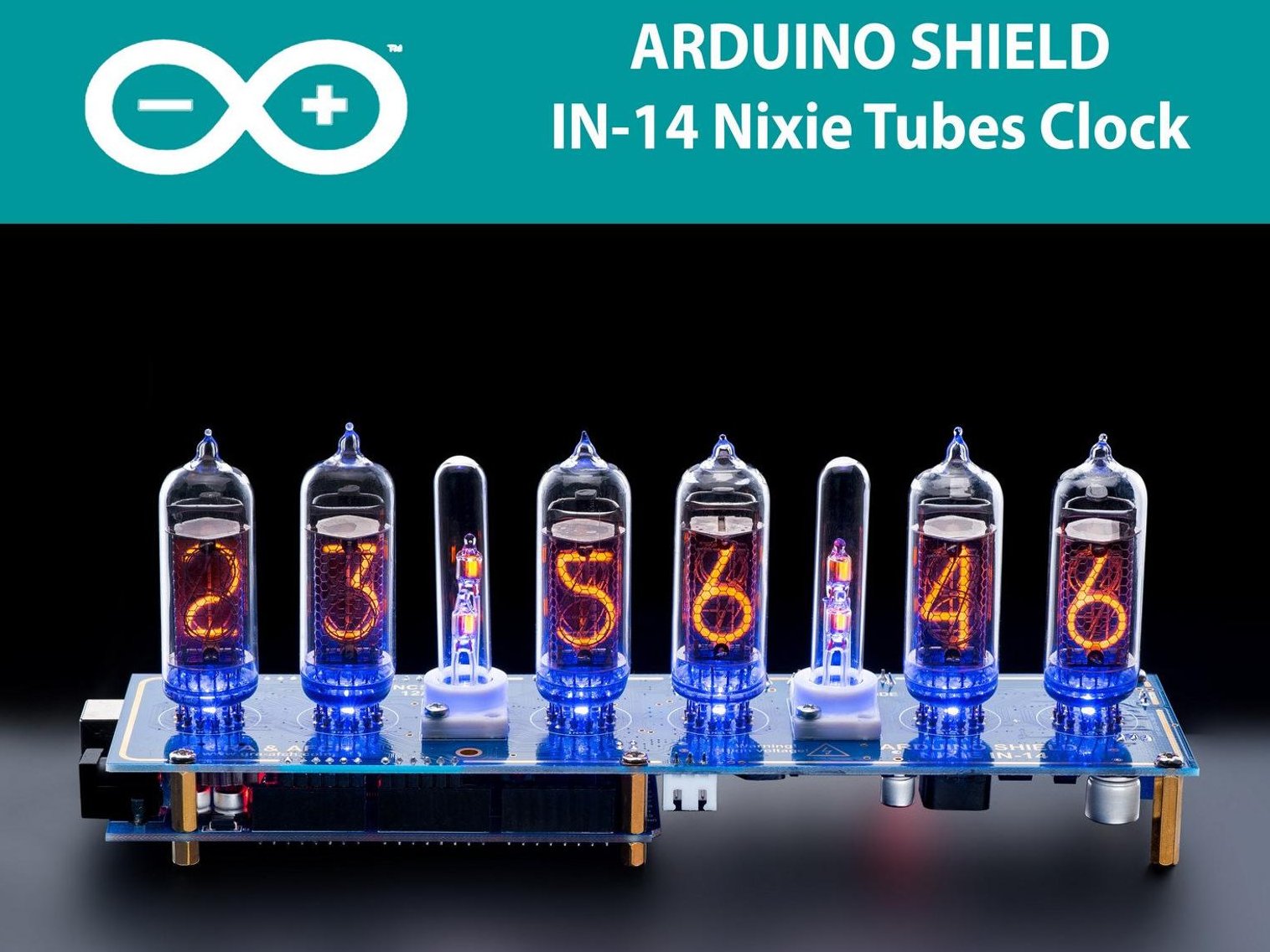 WHITE BOARD IN-14 Nixie Tubes Clock Acrylic Case with Temperature Sensor F/C 