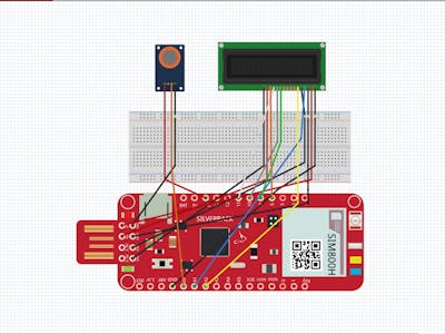 Integration of Surilli GSM with MQ135 and 16x2 LCD