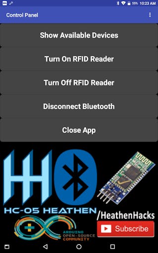 HC-05Heathen App Homescreen