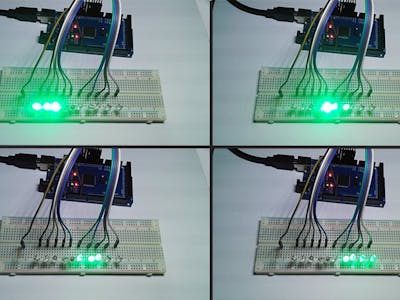 Create Knight Rider Circuit Using Arduino MEGA 2560