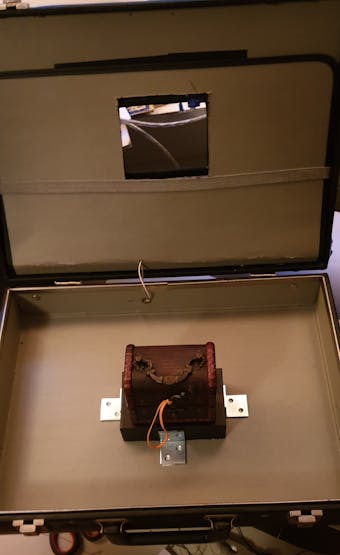 The inside with the double layer closed.