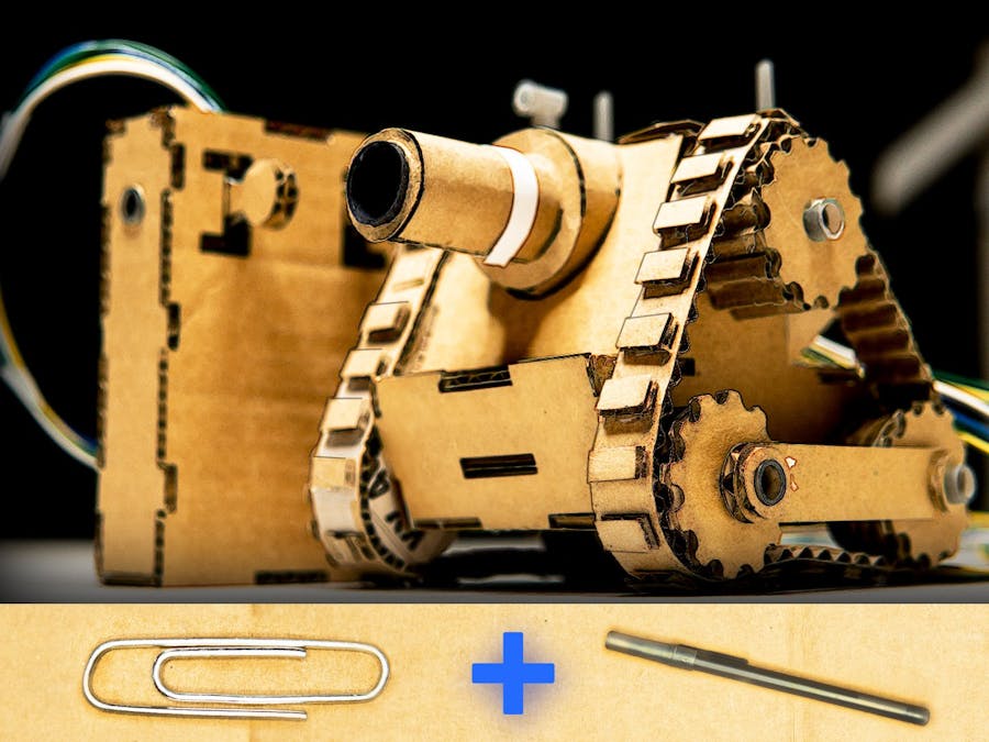 Make RC Tank with Cardboard, Pens and Paperclips