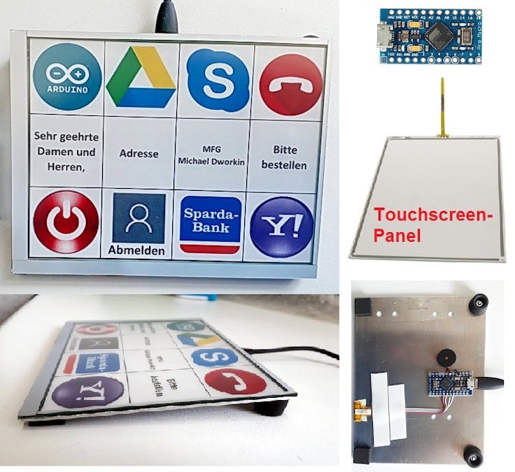 Arduino USB Macro Keyboard TouchPad fro Touchscreen Panel