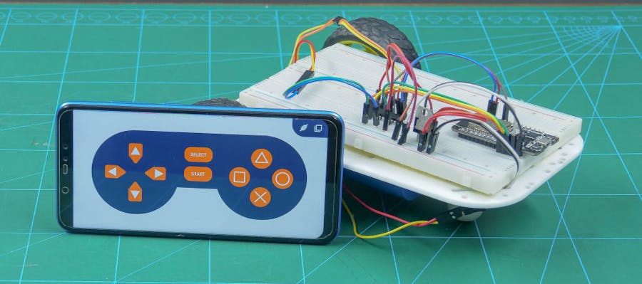 Mobile Controlled ESP32 Two-Wheel Drive Robot
