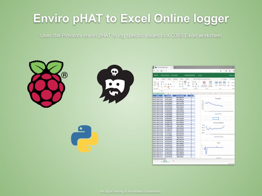 Pimoroni Enviro pHAT to O365 Excel Logger