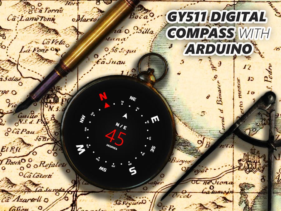 Make a Digital Compass w/ GY-511 Accelerometer/Magnetometer