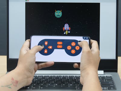 Mobile Controlled Space Battle in PictoBlox (Scratch-Based)
