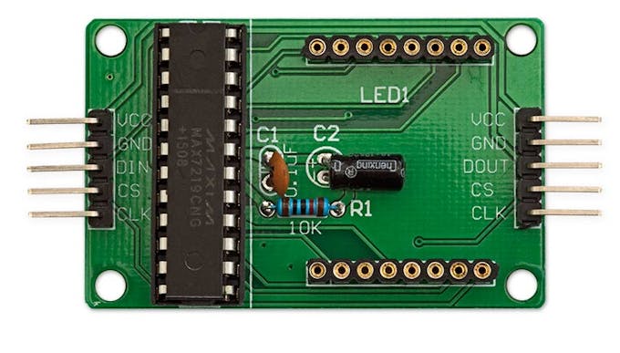 MAX7219 Display Module with LED Matrix removed ready for use in this clock