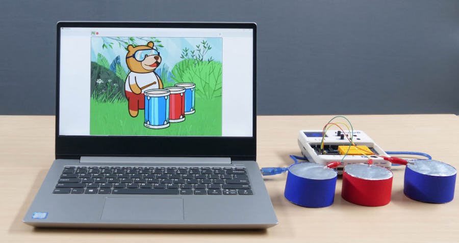 DIY Capacitive Drum Set Played on PictoBlox