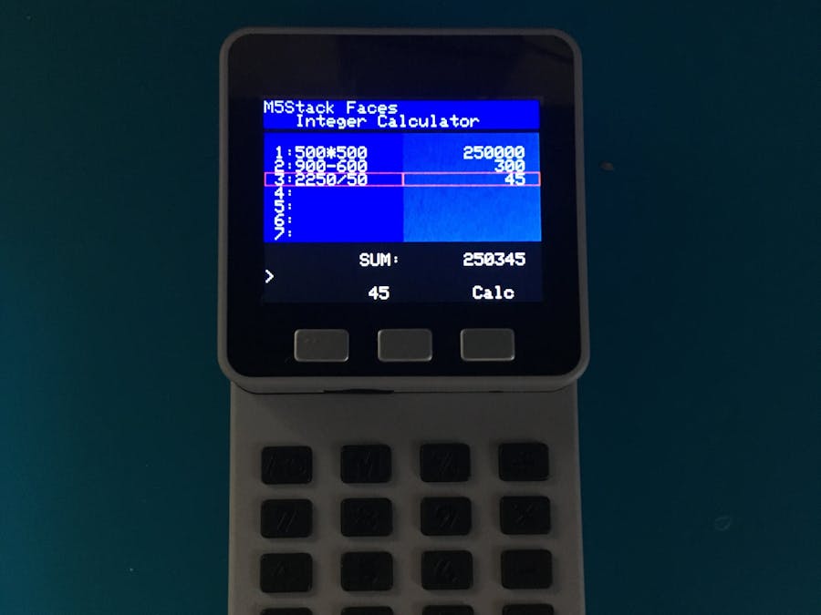 M5Stack Faces Integer Calculator