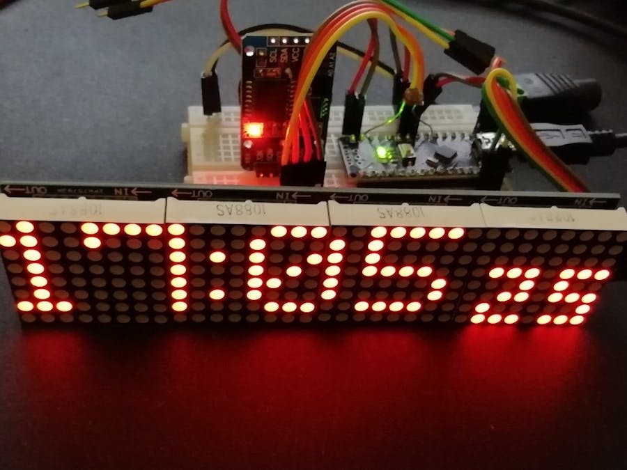 Arduino Nano Clock with 4x64 LED Matrix (new version)