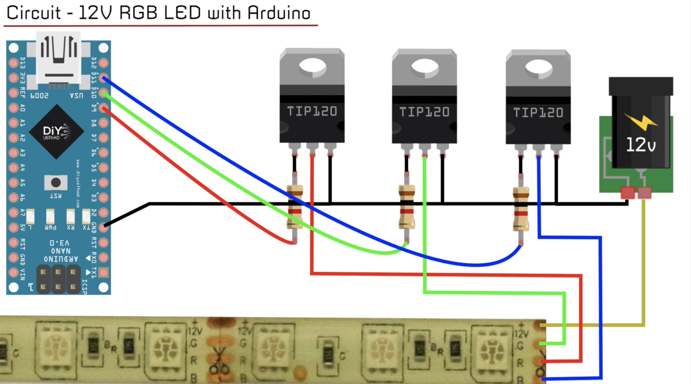 Forhåbentlig Trickle børste 12v RGB LED with Arduino - Hackster.io