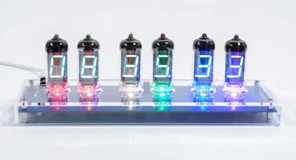 光ファイバーフラワードラム式クロック OpenVFD: Gorgeous 6-Digit Vacuum Florescent Display Tube Clock