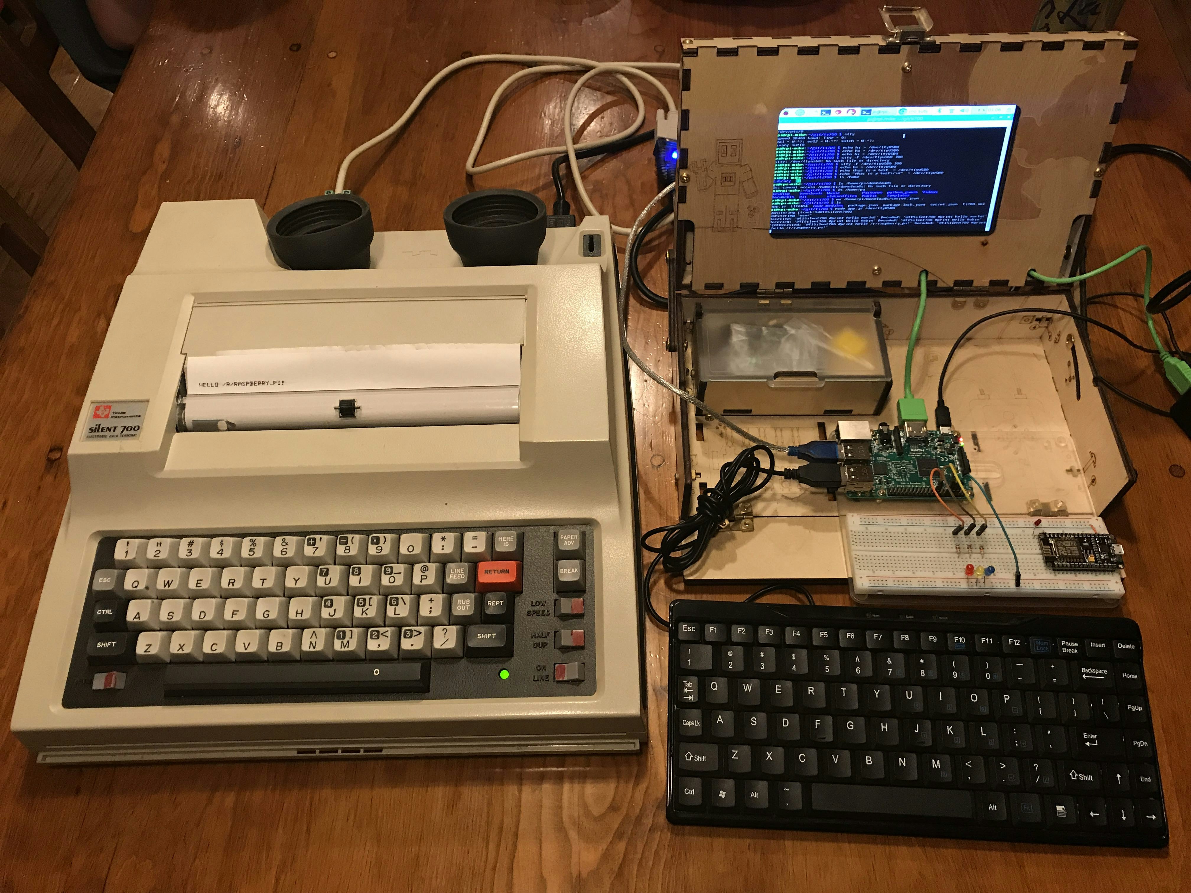 This Vintage TI Silent 700 Terminal Connects to a Raspberry Pi and