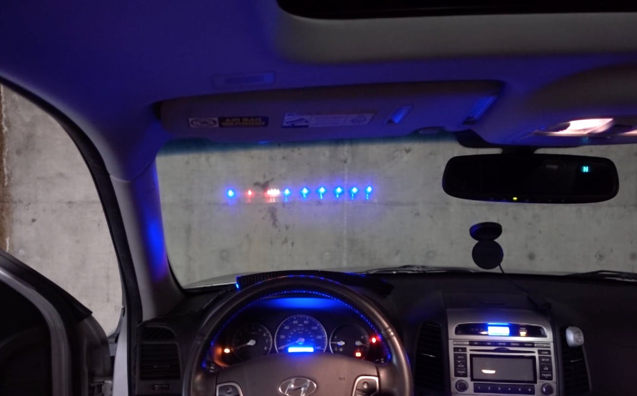 An LED Strip Heads-Up Display (HUD) for Your Car 