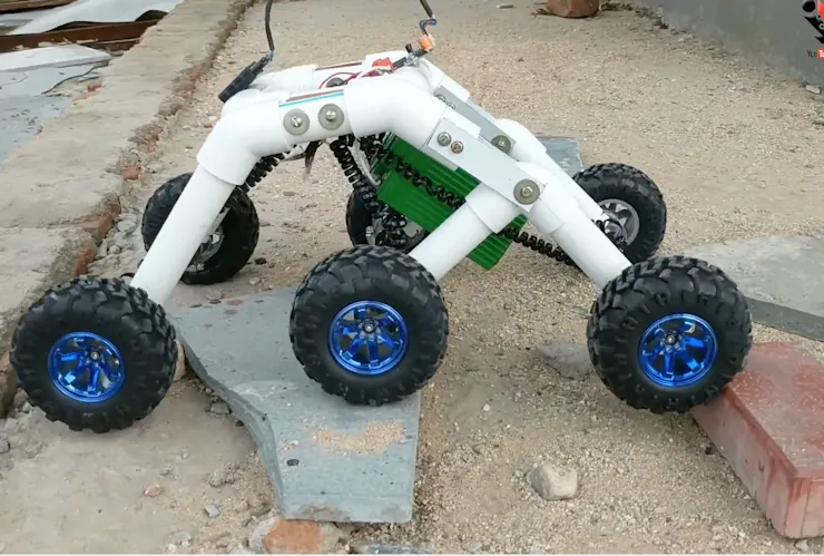 Extreme Terrain Navigation With Crazynk S Rocker Bogie Model Hackster Io