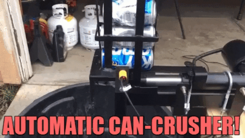 Fully-Automatic Can Crusher Is Over-Engineered Goodness 